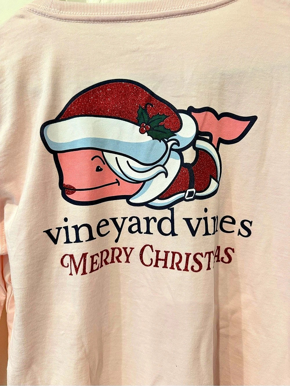 Vineyard Vines Girls Classic Whale Tee Long Sleeve Tee in Pink Girls Large (16)